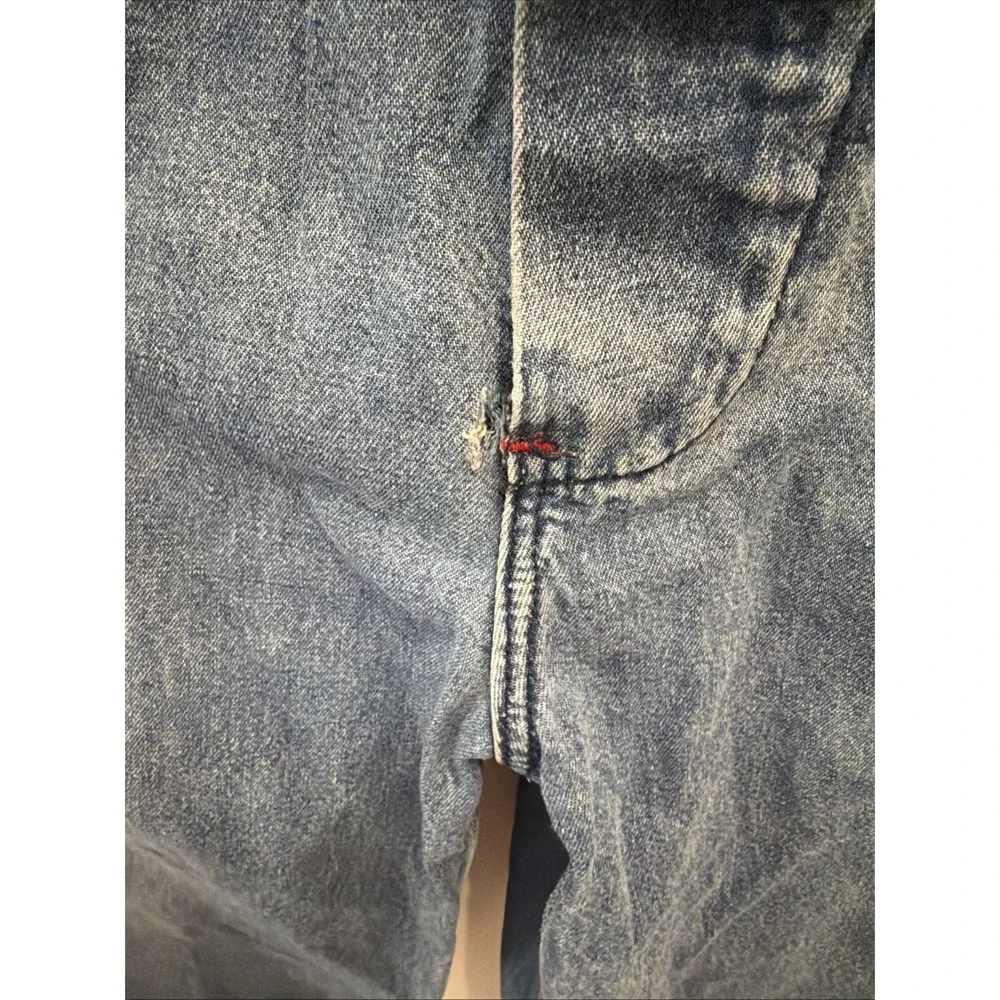 VTG Big Mac Overalls Men's 34x29 Denim BibBCarpenter Farm Work THRASHED/DISTRESS